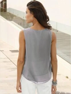 Top Femme évasé Avec Encolure Ronde Plissée -Reine Du Style Soldes Boutique 002.00BB357437 B03.003