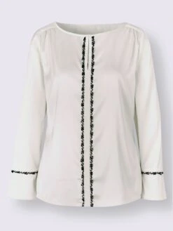 Chemisier En Satin Dentelle Devant -Reine Du Style Soldes Boutique 003.00F0130046 B04.002