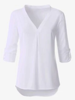 Chemisier Col En V Long Et élégant