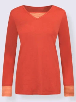 T-shirt 2 En 1 Manches Longues Détails Rayés -Reine Du Style Soldes Boutique 007.00ZUK92340 B07.001