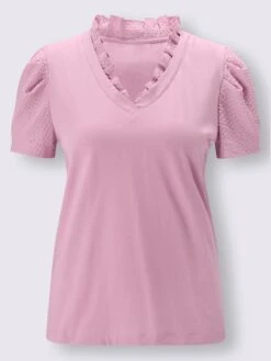 T-shirt En V Manches Bouffantes Tendance -Reine Du Style Soldes Boutique 008.00F0130043 B13.001