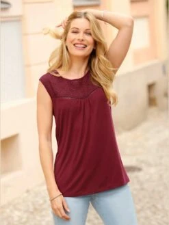 Débardeur Superbe Broderie De Madère