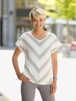 T-shirt à Manches Courtes Rayures Sportives