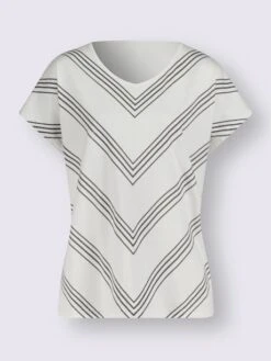 T-shirt à Manches Courtes Rayures Sportives 9 T-shirt à Manches Courtes Rayures Sportives -Reine Du Style Soldes Boutique 008.00ZUK91746 B04.001