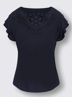 T-shirt à Manches Courtes Superbe Dentelle -Reine Du Style Soldes Boutique 012.00F0156445 B29.001