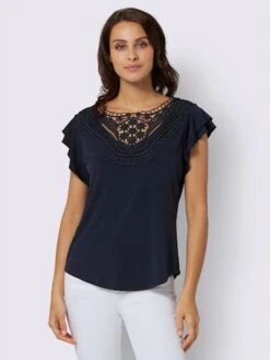 T-shirt à Manches Courtes Superbe Dentelle -Reine Du Style Soldes Boutique 012.00F0156445 B31.001