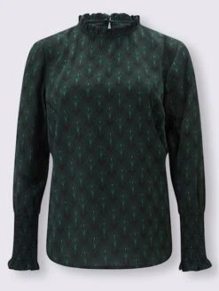 Chemisier à Manches Longues Belles Fronces à L‘encolure -Reine Du Style Soldes Boutique 016.00F0230043 B01.002