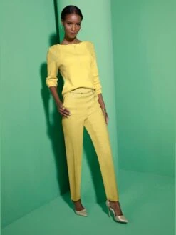 Pantalon Plissé Ceinture Haute -Reine Du Style Soldes Boutique 017.00F0230045 001.106