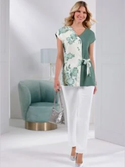 T-shirt Long Superbe Aspect Cache-cœur