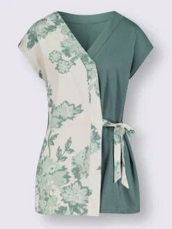 T-shirt Long Superbe Aspect Cache-cœur -Reine Du Style Soldes Boutique 017.00ZUK03347 B19.001