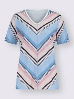 T-shirt à Rayures Encolure En V Affinante 9 T-shirt à Rayures Encolure En V Affinante -Reine Du Style Soldes Boutique 019.00F0257443 B01.001