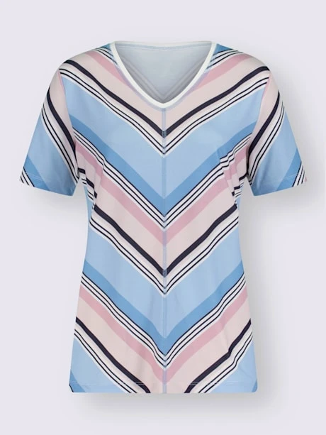 T-shirt à Rayures Encolure En V Affinante 6 T-shirt à Rayures Encolure En V Affinante – Image 4