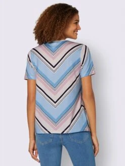 T-shirt à Rayures Encolure En V Affinante 8 T-shirt à Rayures Encolure En V Affinante -Reine Du Style Soldes Boutique 019.00F0257443 B02.001