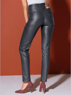 Pantalon Effet Enduit Coupe Féminine -Reine Du Style Soldes Boutique 021.00ZKB30036 A07.056