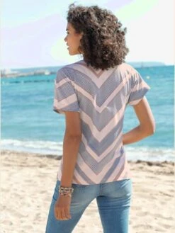 T-shirt à Manches Courtes Imitation Tricot -Reine Du Style Soldes Boutique 022.00BB657437 A04.004