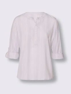 Chemisier à Rayures Manches 3/4 Retroussables -Reine Du Style Soldes Boutique 024.00ZUK03347 B06.001