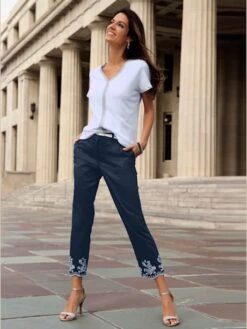 T-shirt à Manches Courtes Détails Argentés