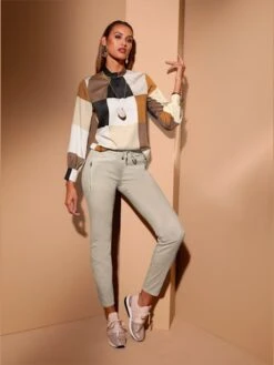 Chemisier En Satin Col Montant Tendance