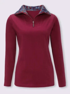 T-shirt à Manches Longues Col Camionneur -Reine Du Style Soldes Boutique 036.00ZUK92344 006.001