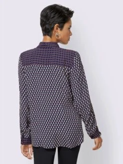 Chemisier En Viscose Fluide Motif Minimaliste Col Chemise Manches Longues -Reine Du Style Soldes Boutique 038.00F0130041 B02.001