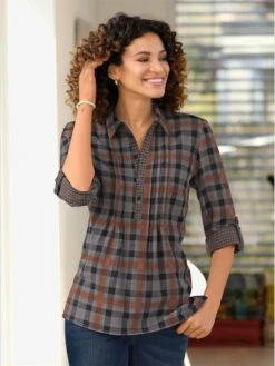 Chemisier à Manches Longues Pur Coton