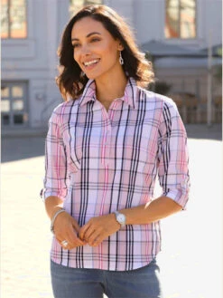 Chemisier à Carreaux Pur Coton