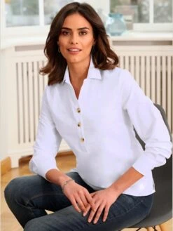 Chemisier à Manches Longues 50% Coton