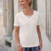 T-shirt à Manches Courtes 50% Modal -Reine Du Style Soldes Boutique 115.00BA155247 003.011