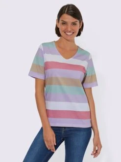 T-shirt à Rayures Rayures Tendance -Reine Du Style Soldes Boutique 145.00BJ255345 B12.001