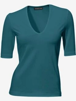 T-shirt En V Manches Mi-longues Et Encolure En V Féminine -Reine Du Style Soldes Boutique 147.99EXT64042 A09.020