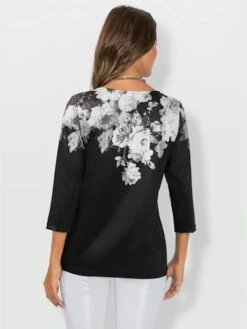 T-shirt à Manches 3/4 Entretien Facile -Reine Du Style Soldes Boutique 175.00FJ156347 B08.001