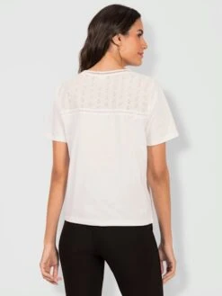 T-shirt Superbe Broderie De Madère -Reine Du Style Soldes Boutique 188.00FJ257747 B17.001