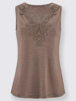 Débardeur Féminin Encolure Brodée Chic -Reine Du Style Soldes Boutique 194.00FJ257741 B10.001