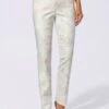 Pantalon Slim Jacquard Motifs Fleurs