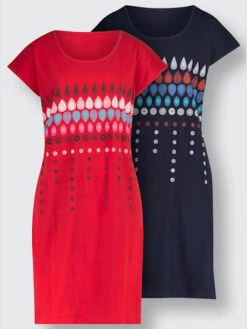 Lot De 2 Robes Estivales Manches Courtes -Reine Du Style Soldes Boutique 201.00BBW55142 B21.002