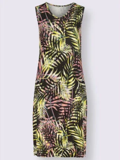 Robe Sans Manches Motif Feuilles -Reine Du Style Soldes Boutique 203.00BMK55142 B01.001