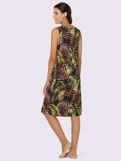 Robe Sans Manches Motif Feuilles -Reine Du Style Soldes Boutique 203.00BMK55142 B02.001