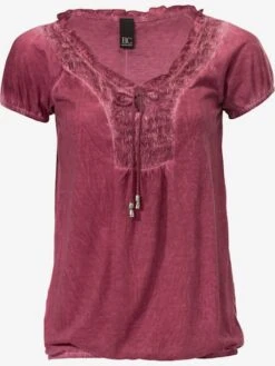 T-shirt En V Look Tendance Avec Empiècement Smocké à L'encolure -Reine Du Style Soldes Boutique 515.99EXT64042 A09.053